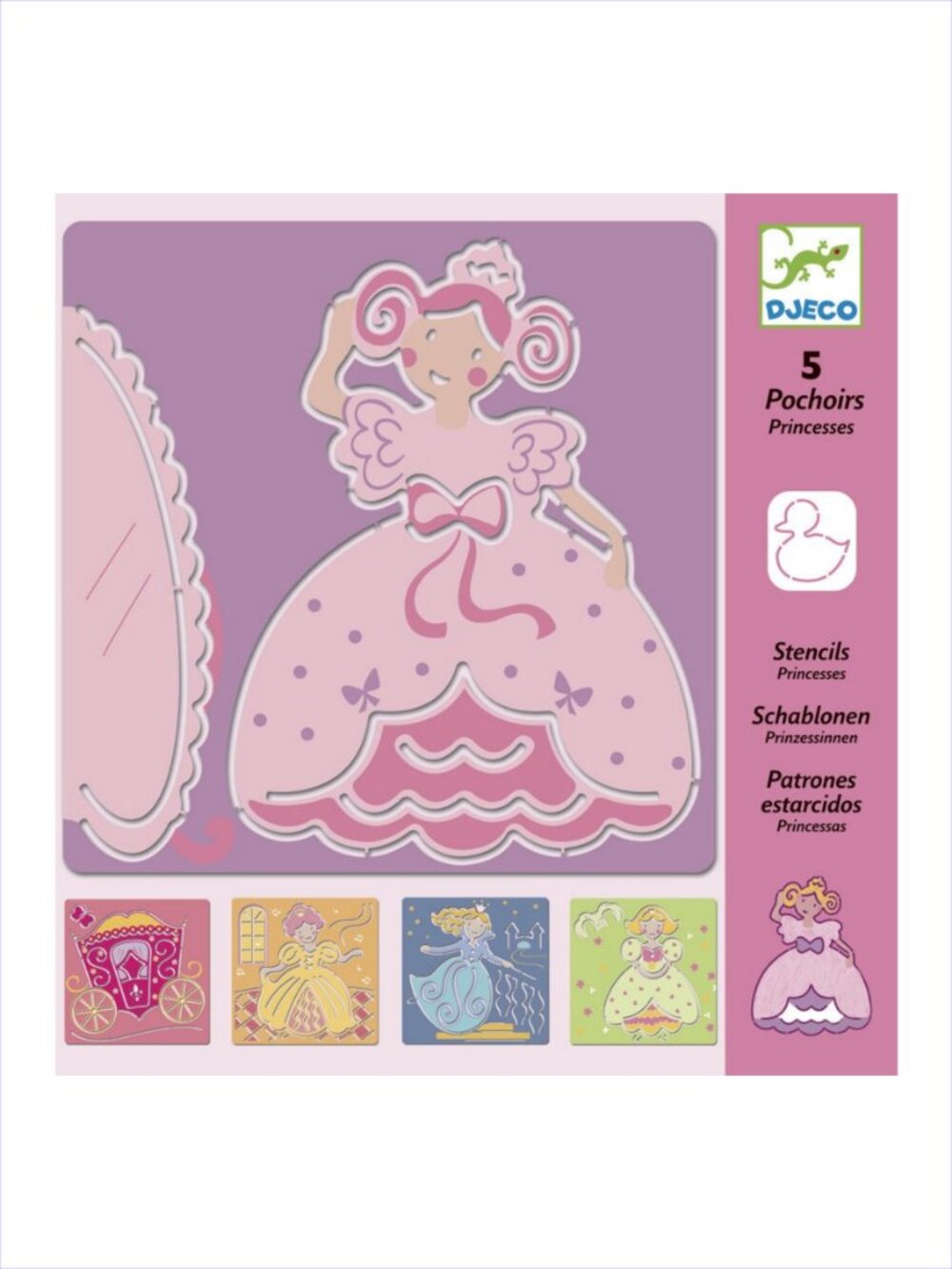 Djeco Princess Stencils (MULTILINGUAL) for Age 4+ New Sealed Add-on Item